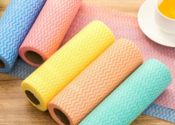Wavy Grain Spunlace Nonwoven Fabric Environmentally Friendly For Hand Wipes