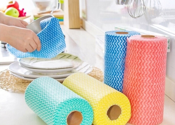 購入 産業のためのペーパー ロールを拭くジャカード/網のSpunlaceの不織布の生地 online manufacture