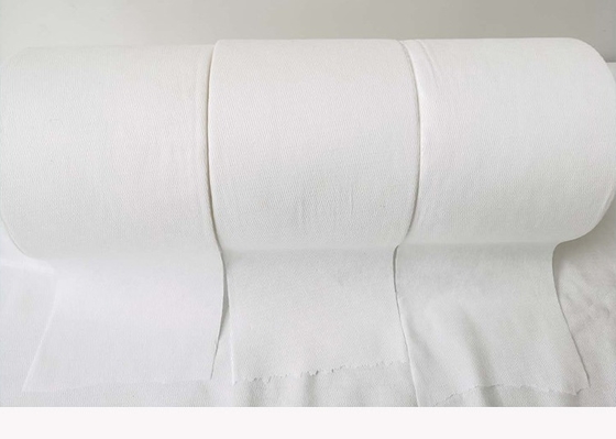 購入 ぬれたワイプのための20%の気力80%のPesのSpunlaceのNonwovenの生地の平行ラップ online manufacture